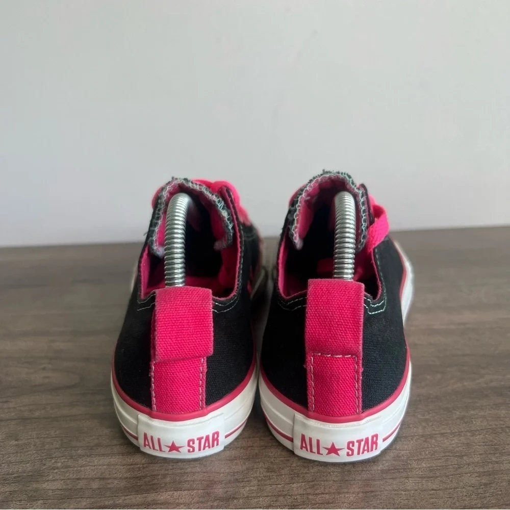Converse Junior All Star Ox Black Hot Pink Shoe Size 4 #428